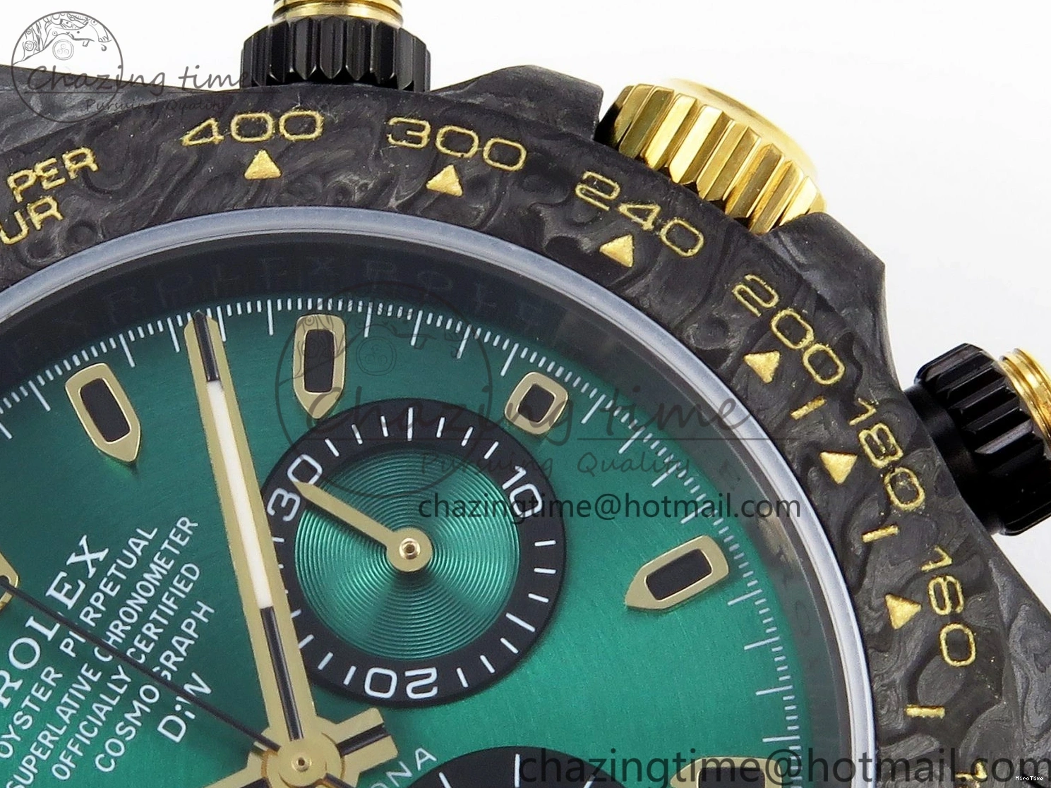 MiroTime 0407 TimelessDesign Daytona DIW Carbon YG Case and Bezel DIWF Edition Green Dial on Black Nylon Strap A 1883